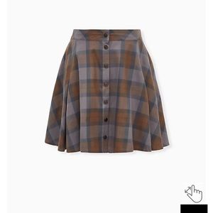 TORRID OUTLANDER TARTAN PLAID TWILL WOVEN MINI SKATER SKIRT